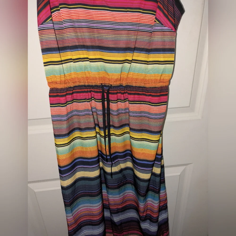 Athleta Havana Rainbow Stripe Midi Dress XS Summer Sundress - Picture 5 of 6